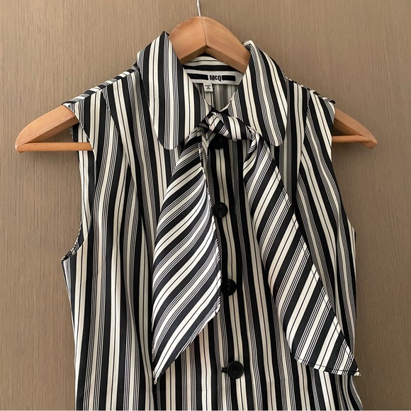 McQ Alexander McQueen striped mini dress with neck tie - Picture 5 of 9
